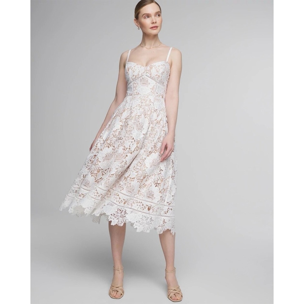 White House Black Market Strapless White Dress Size 6 $348